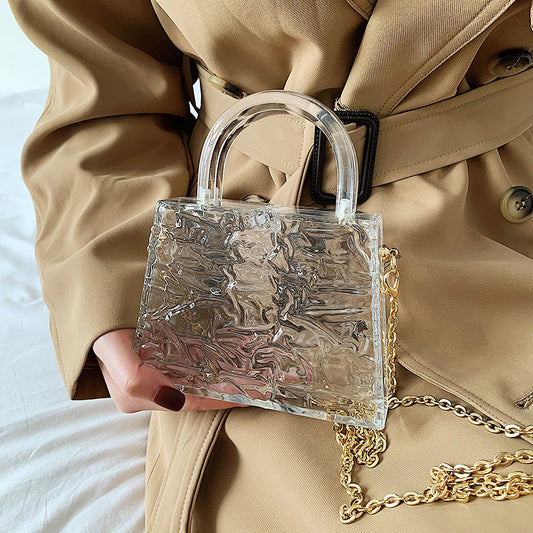 Super Mini Transparent Chain Small Bag Bag Lipstick Bag Headphone Bag Women