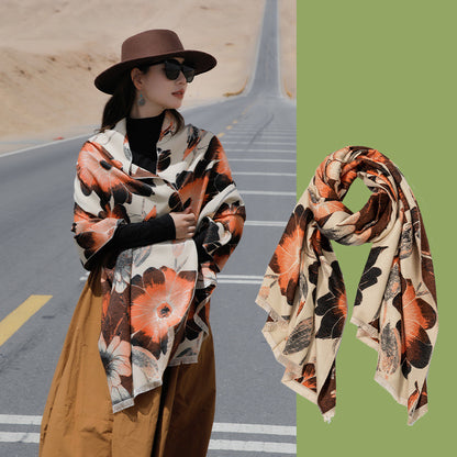 Yunnan Travel Wear Artificial Cashmere Scarf Women