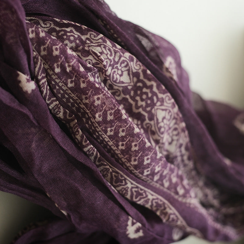 New Shawl Cotton Linen Cashew Printing Scarf For Women