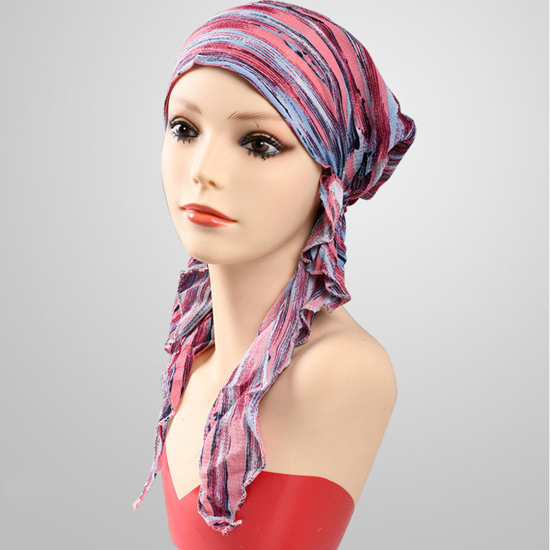 Long Tail Cap Wrapped Headscarf Headband Headgear Night Cap