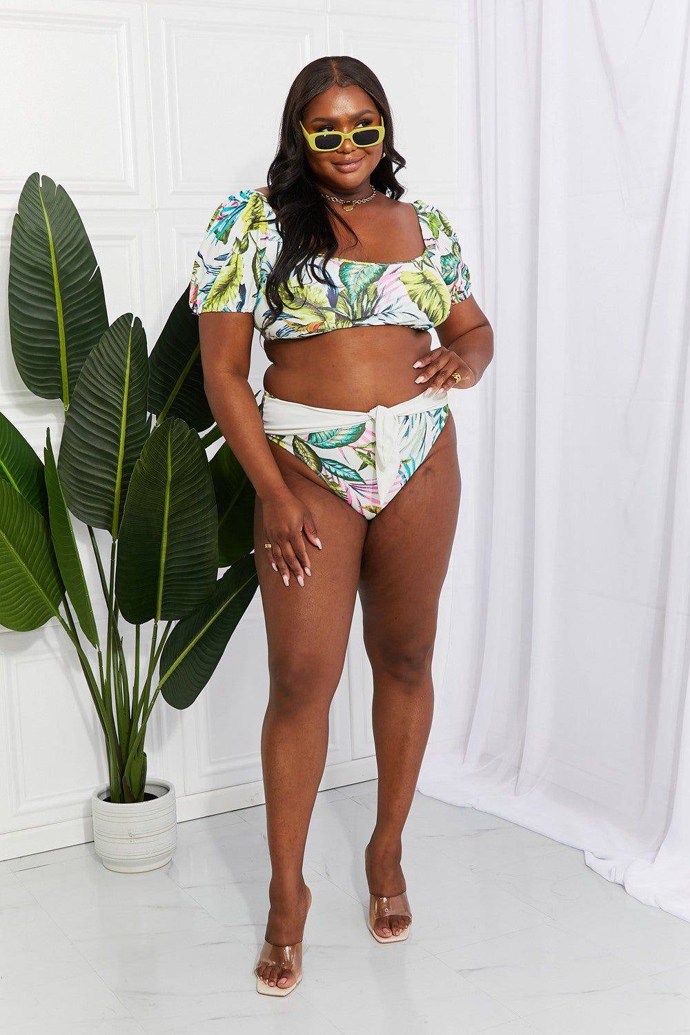 Marina West Swim Vacay Ready Pofmou-bikini in blomme