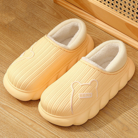 Cartoon Waterproof Cotton Slippers For Women In Winter