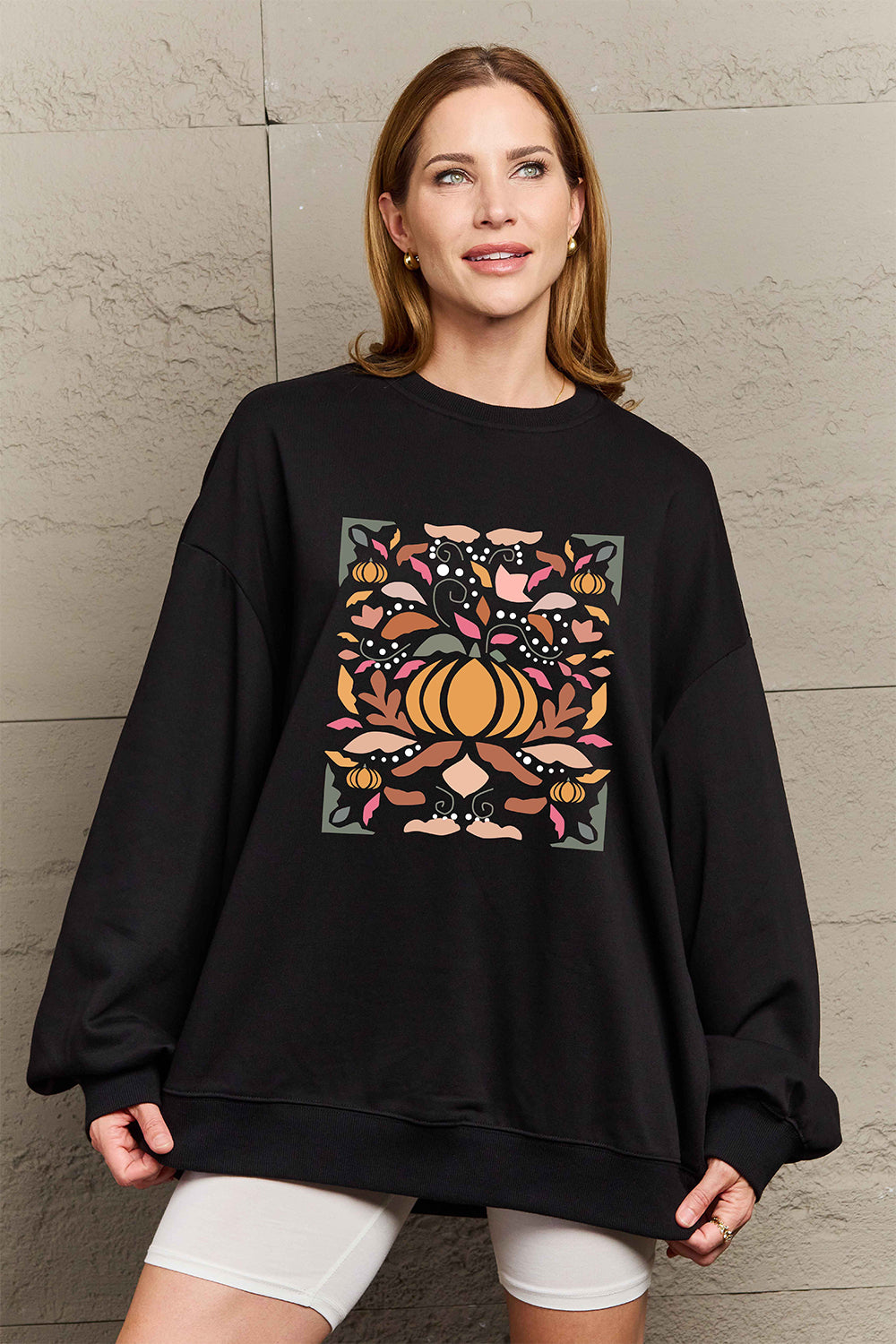 Simply Love Full Size Graphic Dropped Shoulder Sweatshirt