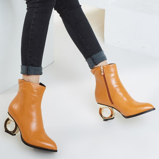 Short Boots  Autumn And Winter Heel Shoes Women