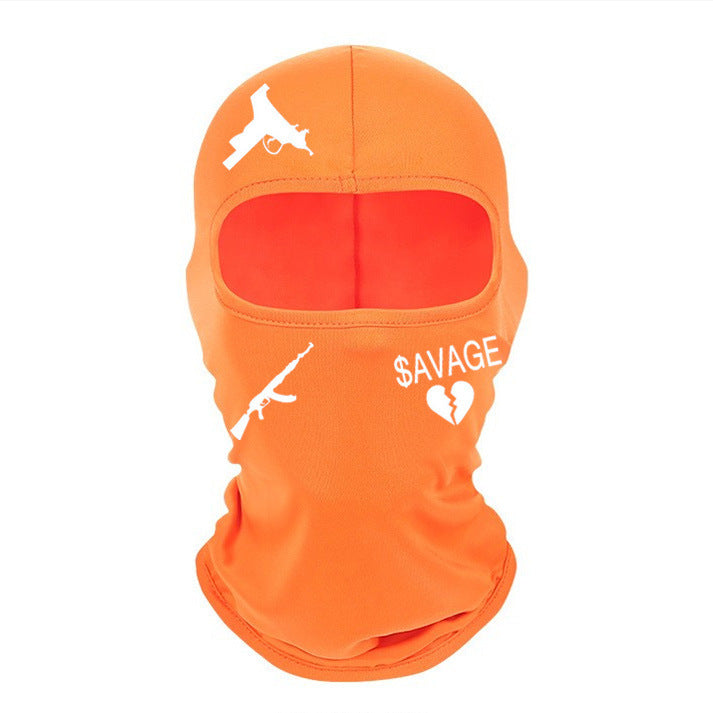 Outdoor Cycling Windproof Sun-proof And Breathable Neck Protection Heat Transfer Patch Printed Ice Silk Headgear