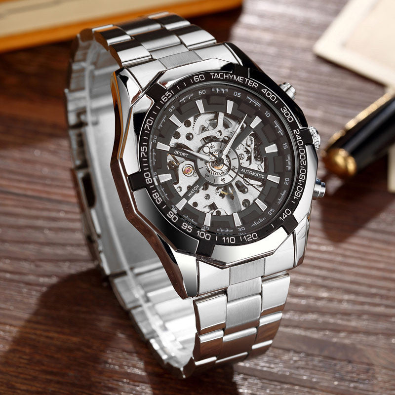 A Full Automatic Men's Automatic Mechanical Watches, Men's Automatic Mechanical Watch Steel Strip