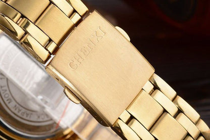 Luxury Brand Man Gold Dress Watches Stainless Steel