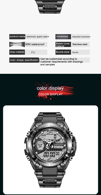 Waterproof Sports Electronic Quartz Watches Business Trends Watch Multi-function