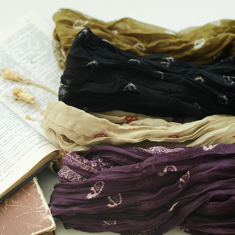 New Shawl Cotton Linen Cashew Printing Scarf For Women