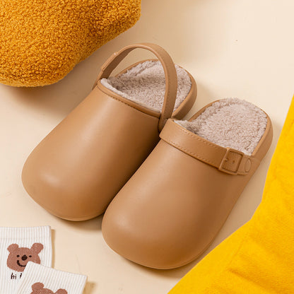 Cotton Slippers Women Waterproof Simple Baotou