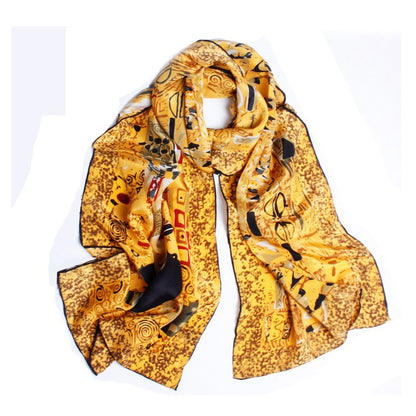 Crepe Satin Long Scarf Women 160x45 Shawl