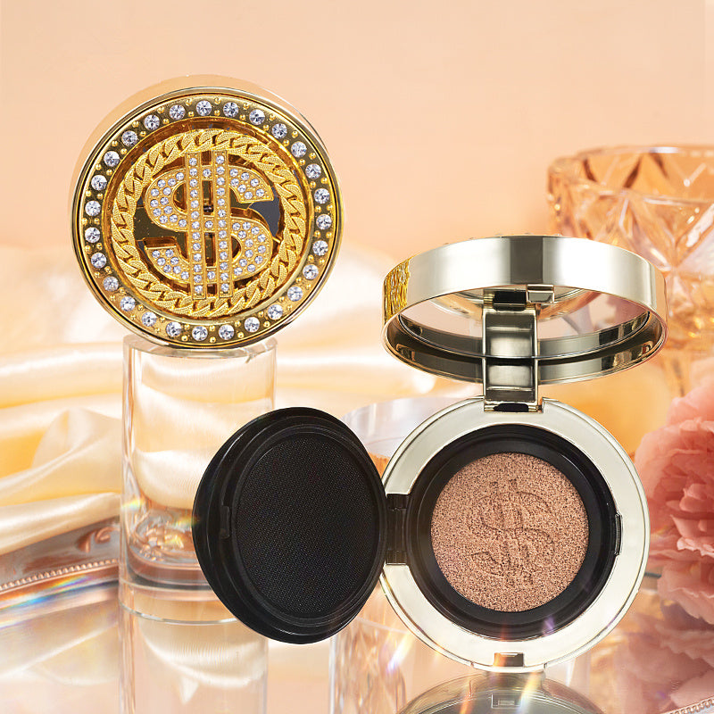 Lucky Gold Coin Air Cushion Cream Full Coverage Oil Control Moisturizing Nourish Long Lasting Natural Facial Makeup Foundation