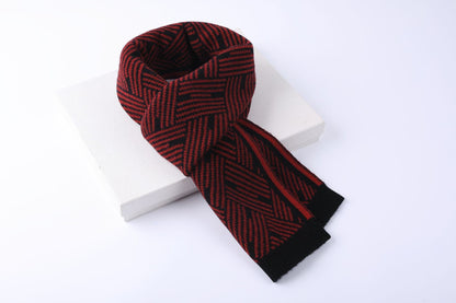 Knitted 100 Pure Wool Scarf For Men And Women Winter Korean Style Atmosphere