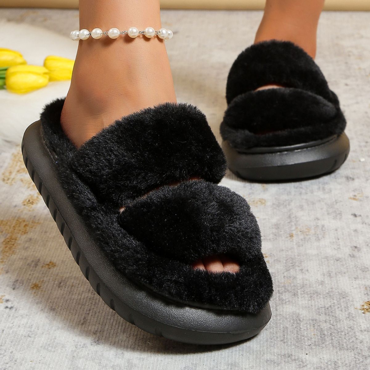 Thick Bottom Home Cotton Slippers Women