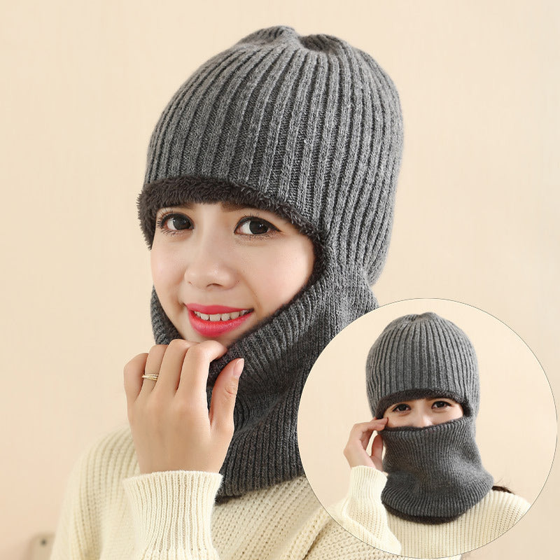 Thickened warm knitted woolen hat