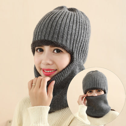 Thickened warm knitted woolen hat