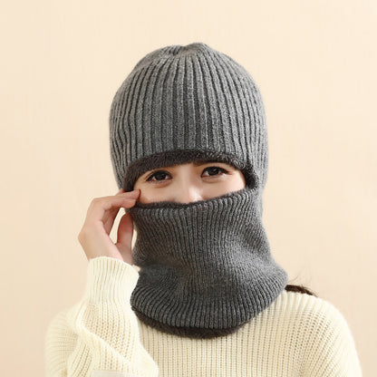 Thickened warm knitted woolen hat