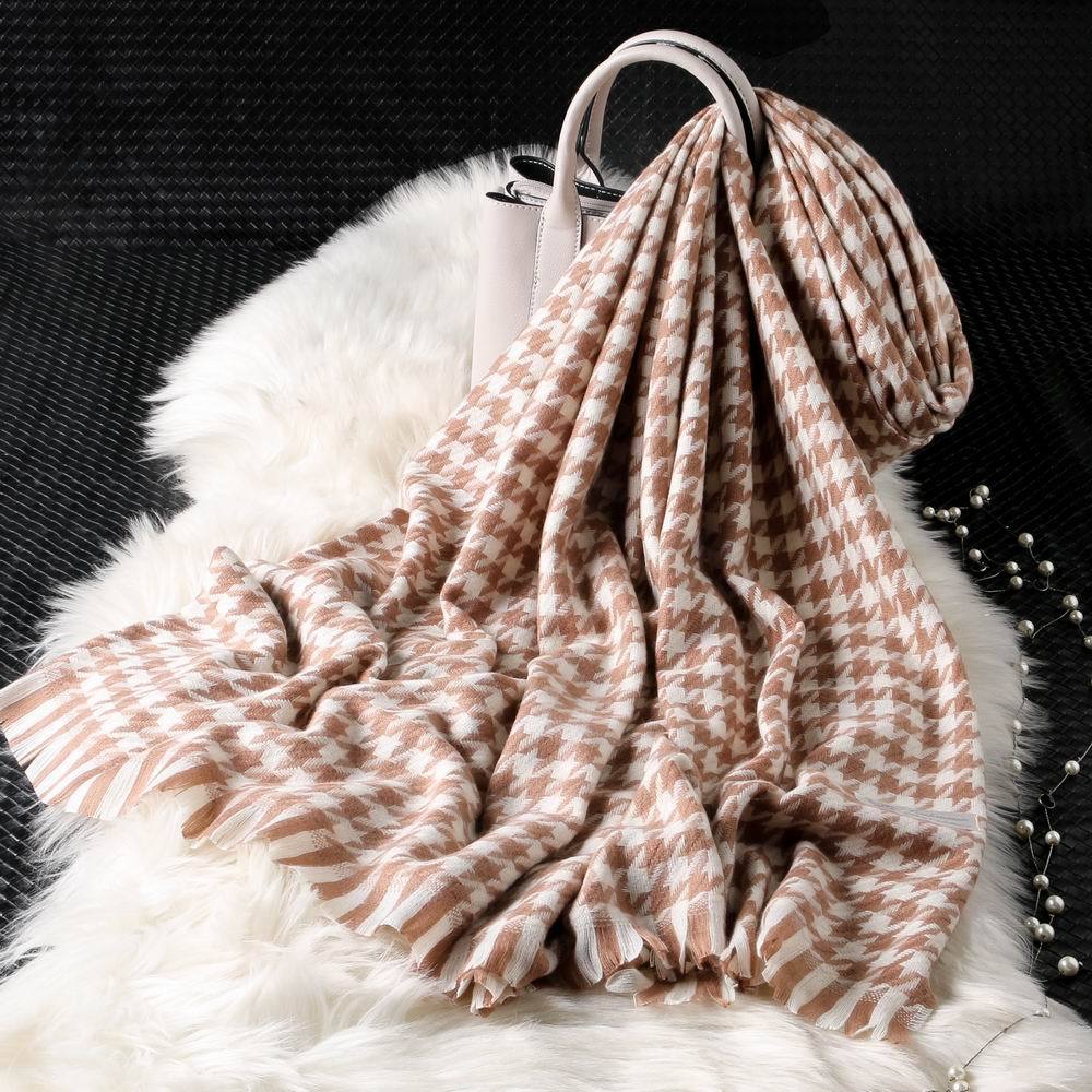 Herfs Winter Nuwe Vroue Britse Kasjmier Geruite Serp Dames 200x70 Dubbelkant Warm Plaid Tossel Sjaal Serp