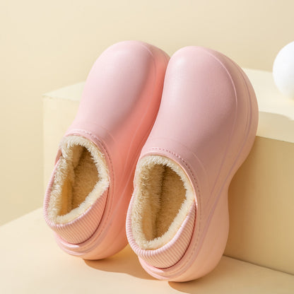 Autumn And Winter New Heightening Thickening Bottom Waterproof Cotton Slippers Women