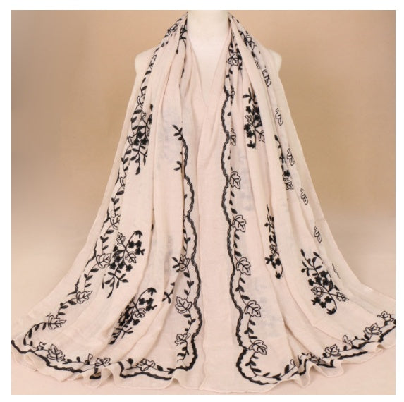 Cotton Embroidered Long Scarf For Indian Women