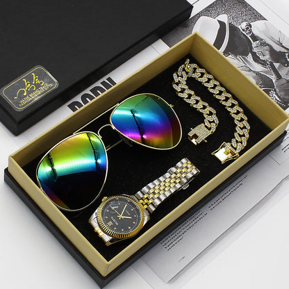 Wristwatch Glasses New Men's Watch Business Foreign Trade Sunglasses Watch Gift Box Suit