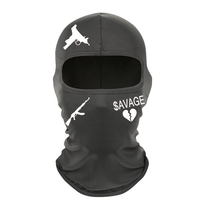 Outdoor Cycling Windproof Sun-proof And Breathable Neck Protection Heat Transfer Patch Printed Ice Silk Headgear