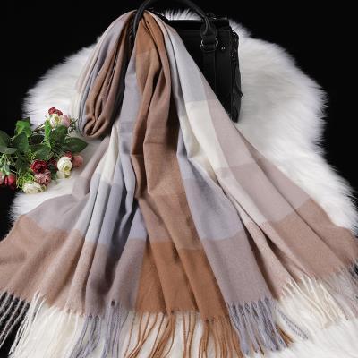 Herfs Winter Nuwe Vroue Britse Kasjmier Geruite Serp Dames 200x70 Dubbelkant Warm Plaid Tossel Sjaal Serp