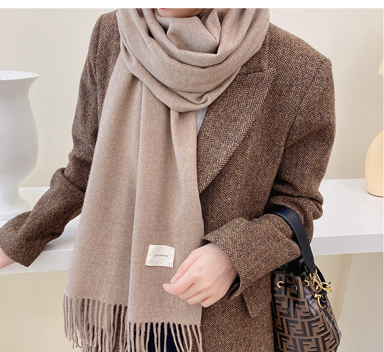New Style Tassel Imitation Cashmere Scarf Padded Shawl Women