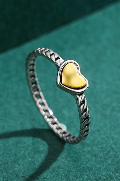 925 Sterling Silver Single Heart Ring