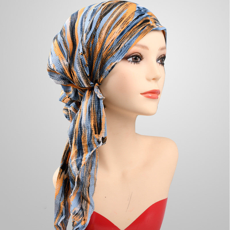 Long Tail Cap Wrapped Headscarf Headband Headgear Night Cap