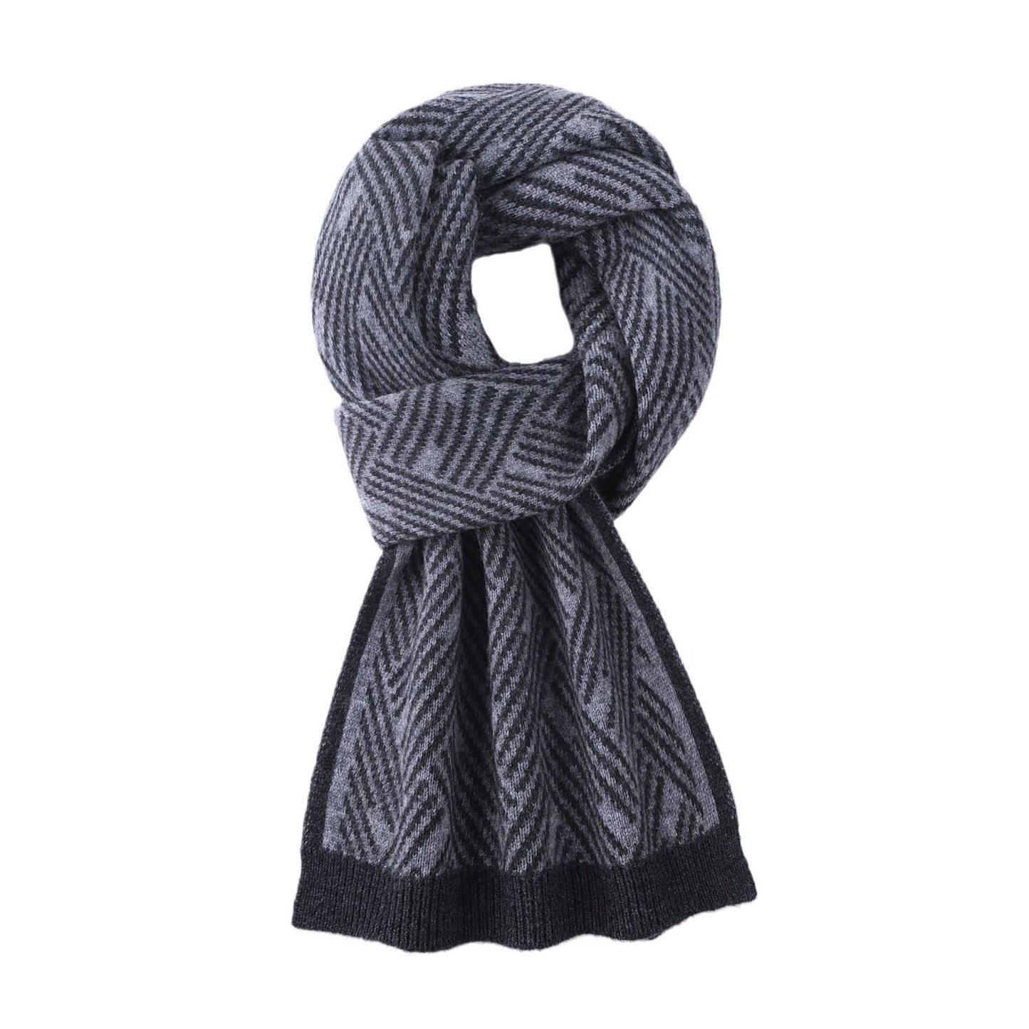 Knitted 100 Pure Wool Scarf For Men And Women Winter Korean Style Atmosphere