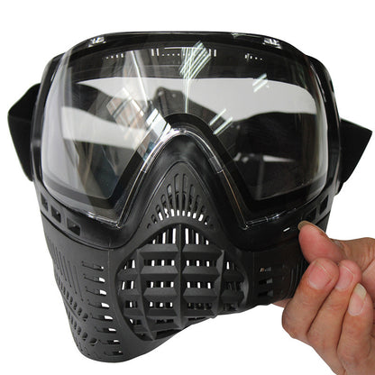 All Black Double Layer Elastic Band Paintball Protective Mask