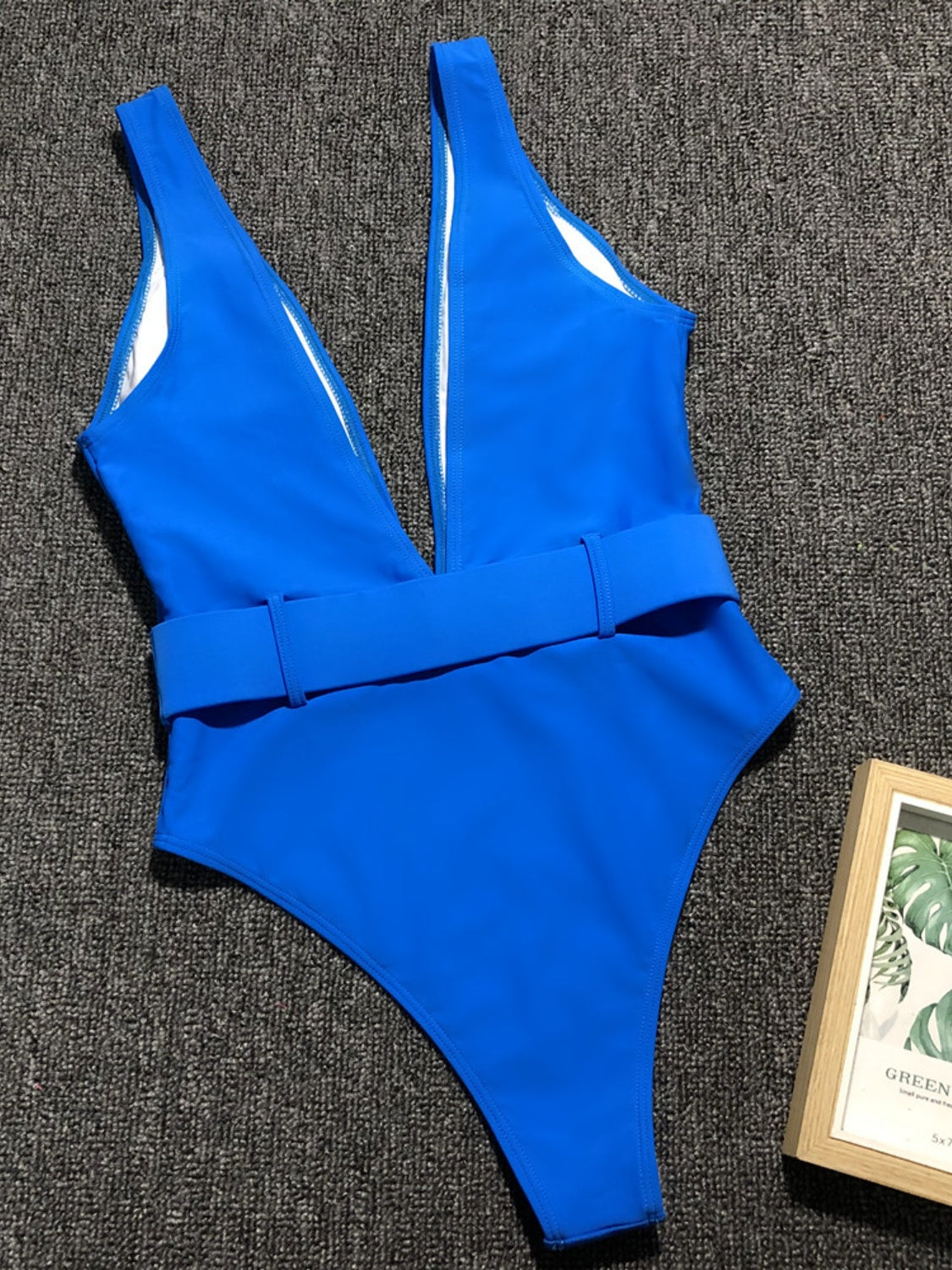 Plunge Wide Strap Sleeveless One-Piece Swimwear