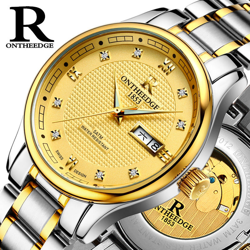 Genuine Rui edge watches men's automatic mechanical watches business men's watch luminous hollow water-proof fine steel