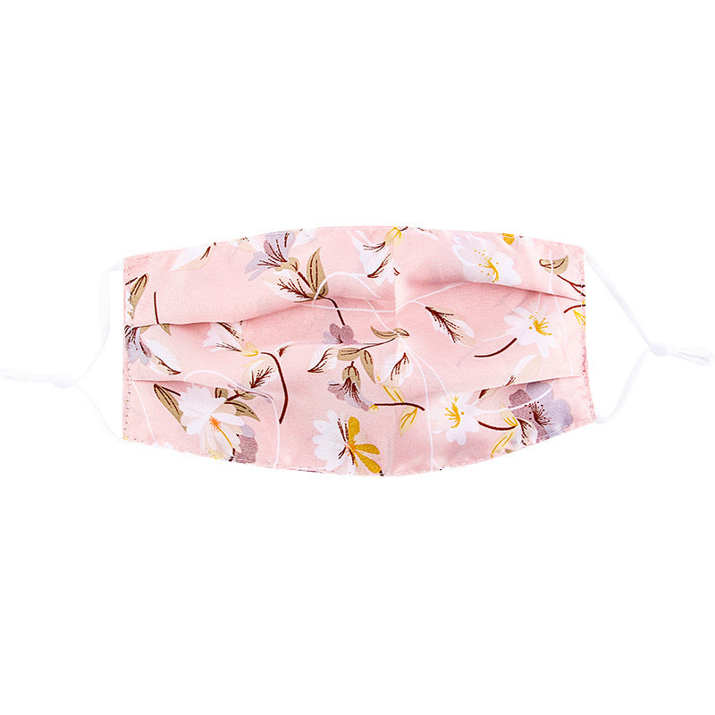 Cool Ladies Ice Silk Print Breathable Sunshade Mask