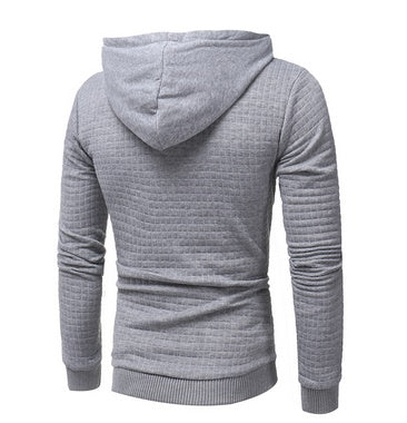 fo Square Pattern Quilted Classic  Men's  Casual Hoodies Men