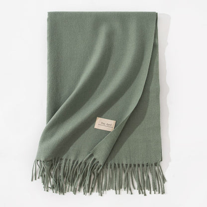 Pure Color Artificial Cashmere Scarf Women's Winter High-grade Shawl