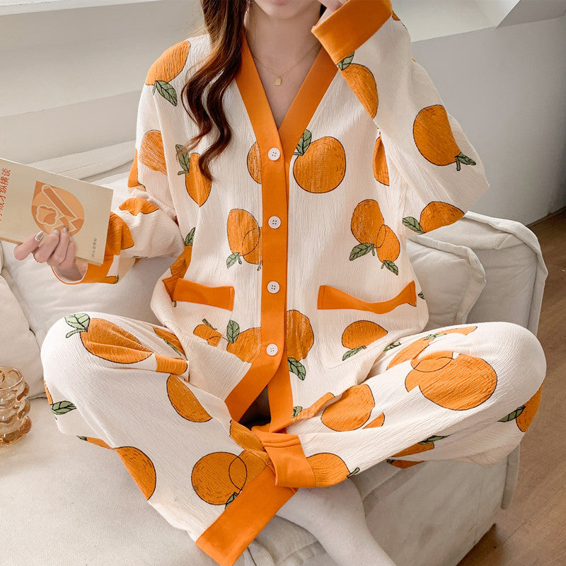 Women's Fashionable Floral Homewear Pajamas Suit