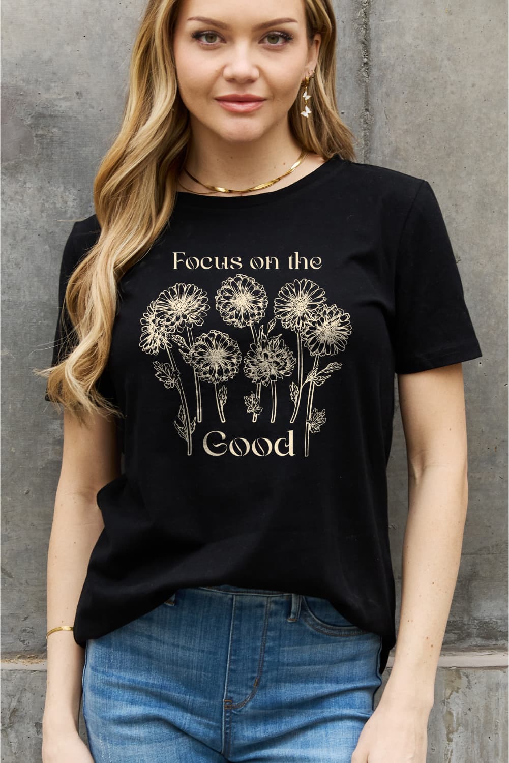 Simply Love Full Size FOCUS ON THE GOOD Graphic Cotton Tee