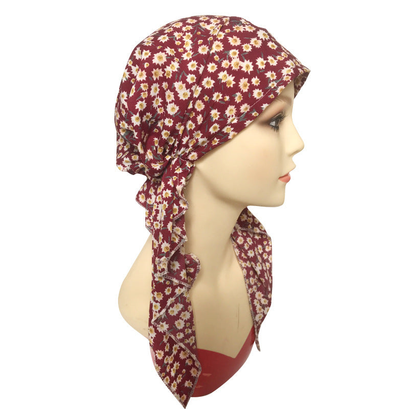 Long Tail Cap Wrapped Headscarf Headband Headgear Night Cap