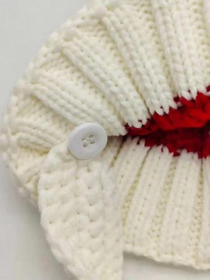 Christmas Red White Cap Woolen Cap