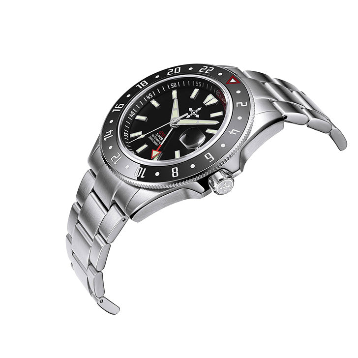 GMT Luminous Waterproof Sapphire Glass Stainless Steel Men's Watch