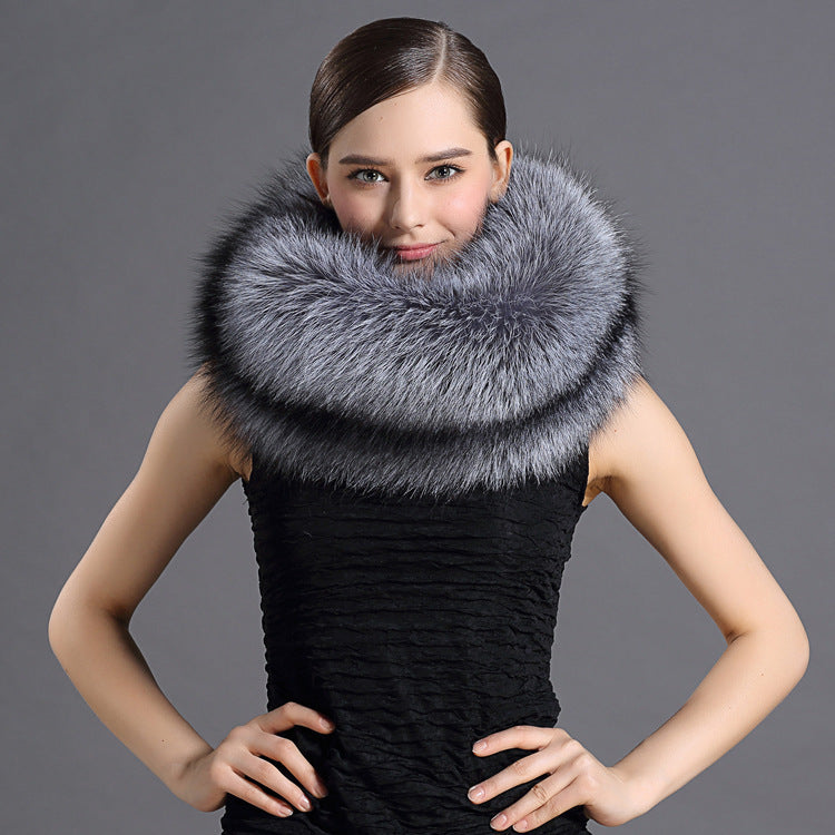 Bib Silver Fur Scarf For Men And Women