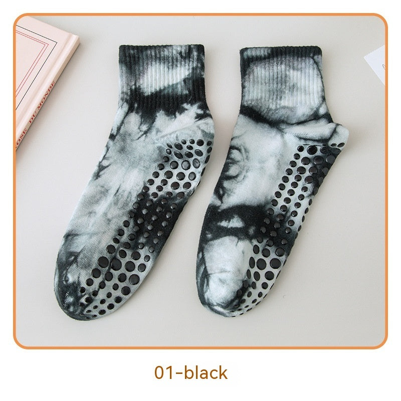 Yoga Socks Women Tie-dyed Non-slip Short Cotton