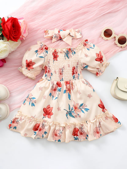 Baba Meisie Blomme Smocked Frill Trim Rok