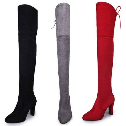 Black Knee High Boots For Women Shoes High Heel Long Boots