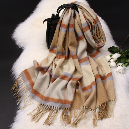 Plaid Scarf Women Wild 100 Wool British Bib Shawl