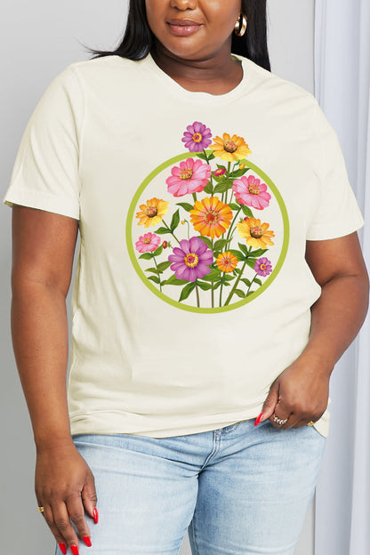 Simply Love Full Size Flower Graphic Cotton Tee