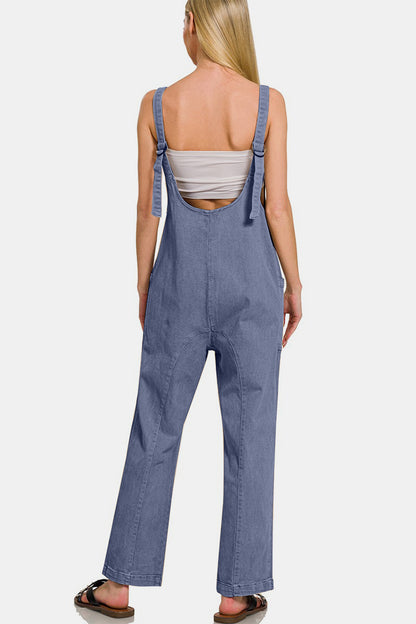 Zenana Pocketed Wide Strap Jumpsuit