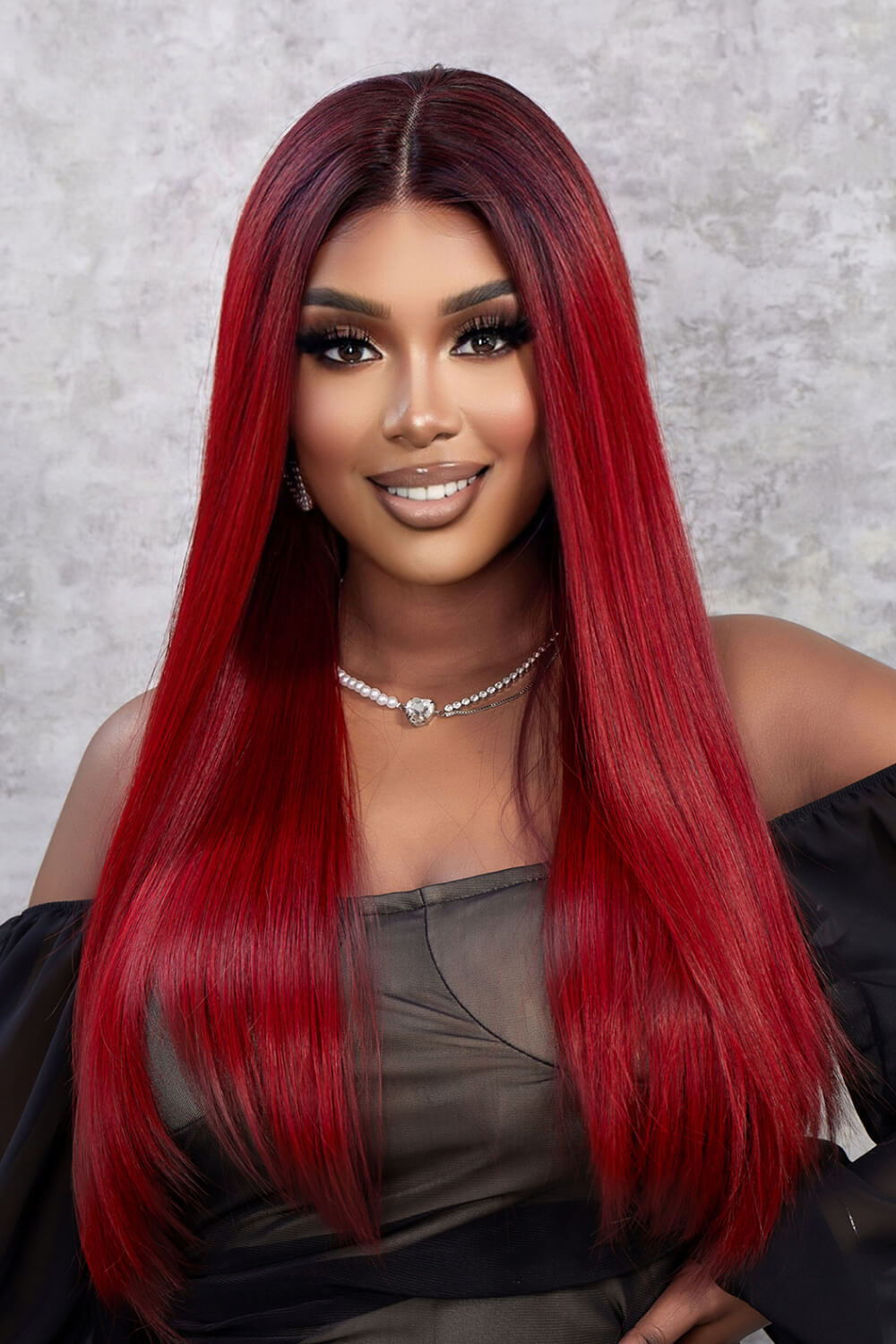 13*2" Lace Front Wigs Synthetic Straight 26" 150% Density